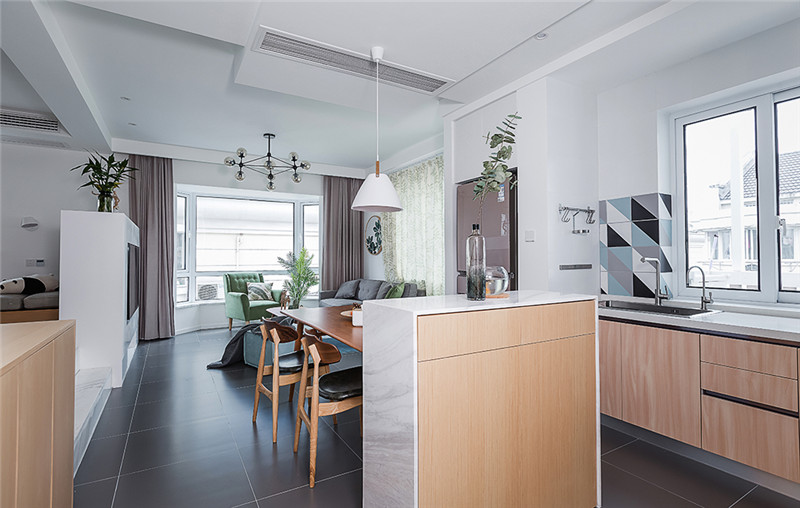 成都现代简约风格世茂玉锦湾103平米设计装修效果图