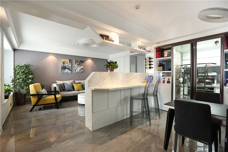 现代简约风格设计昆明鑫都韵城98平米装修效果图