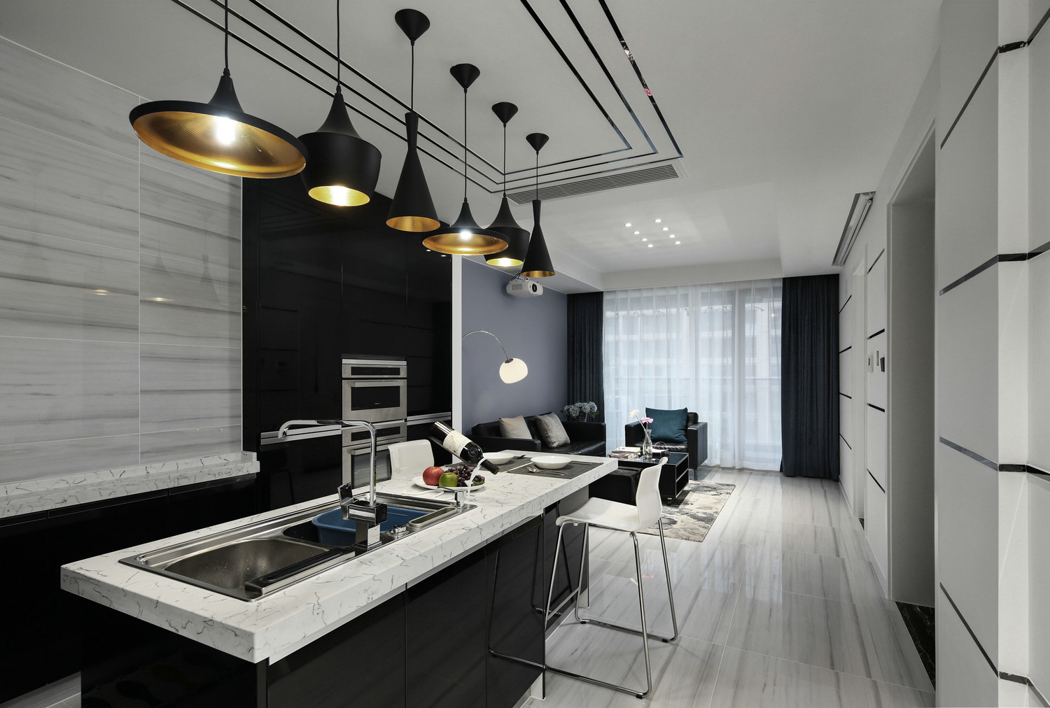 现代简约风格设计昆明碧丽山庄112平米装修效果图