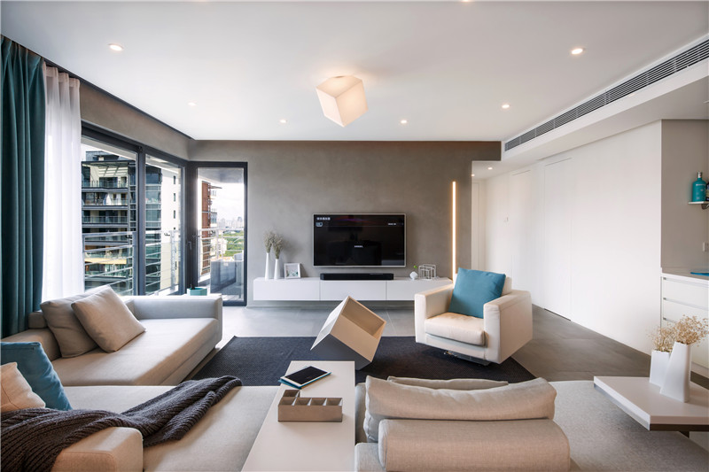 现代简约风格设计郑州天伦庄园114平米装修效果图	