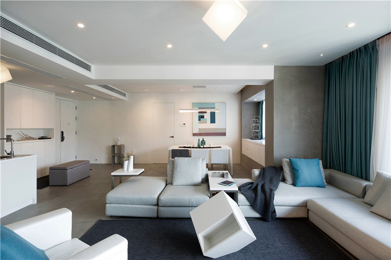 现代简约风格设计郑州天伦庄园114平米装修效果图	