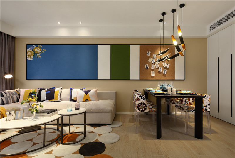 现代简约风格设计云顶花园107平米装修效果图	