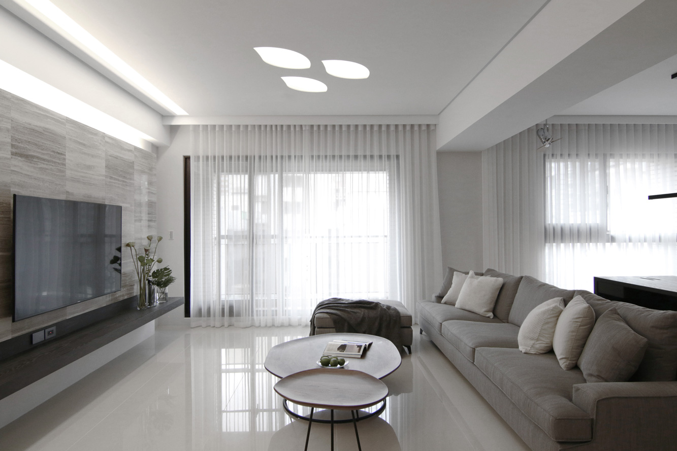 现代简约风格设计北京尊府104平米装修效果图	