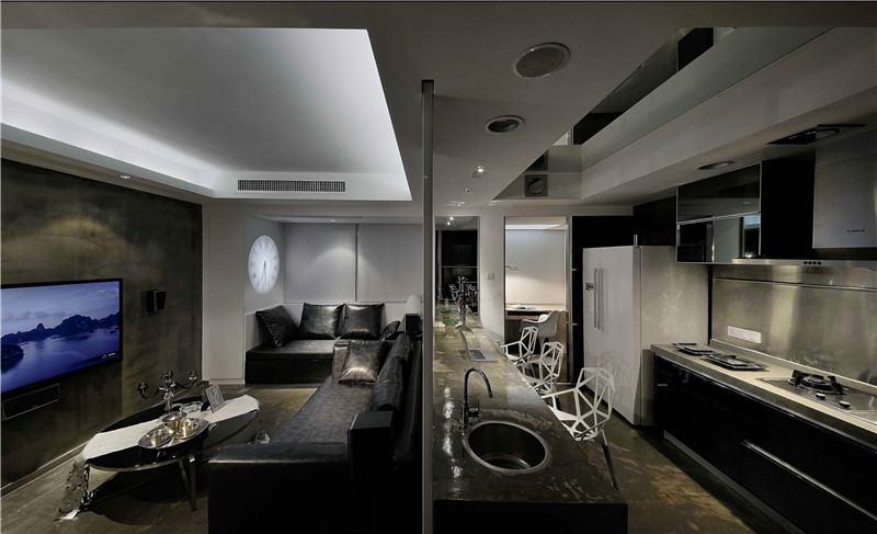 工业风格8平米小餐厅厨房设计效果图