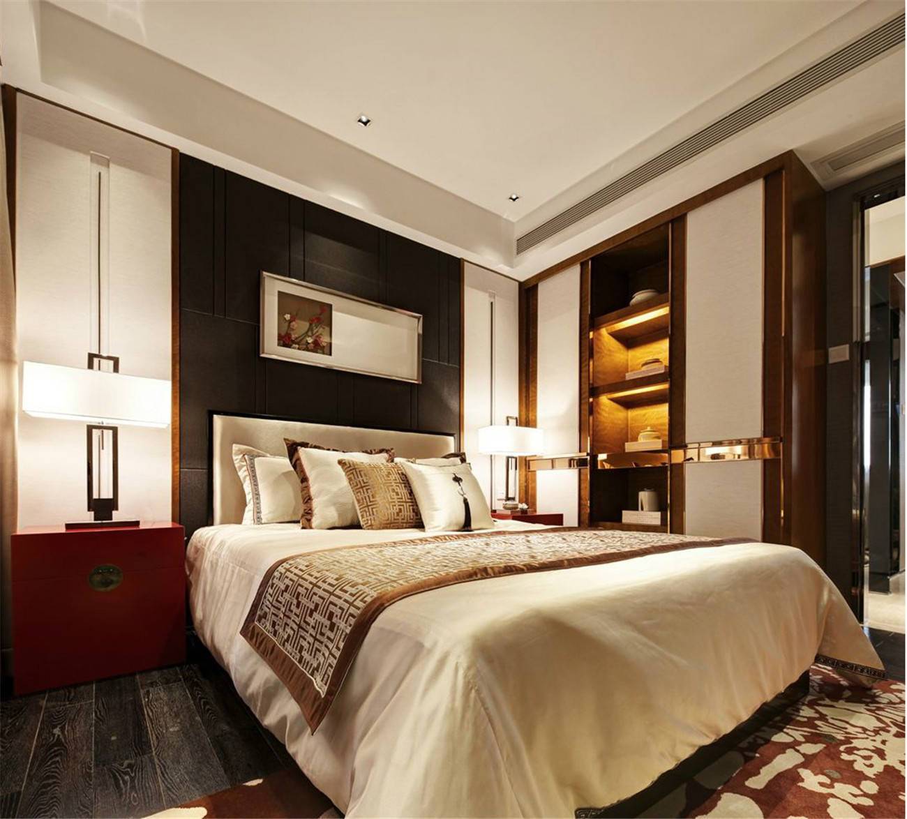 新中式风格10平米卧室设计装修效果图