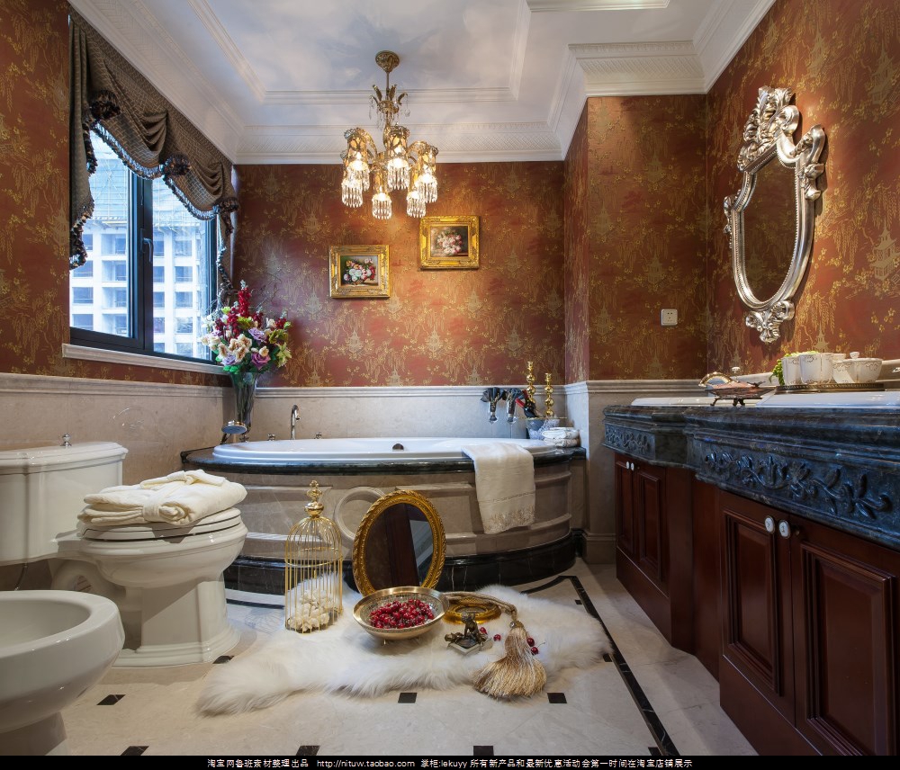 古典风格洗手间装修全过程效果图