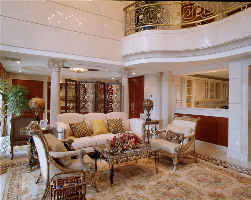 简欧风格常州路劲城市印象115平米装修效果图