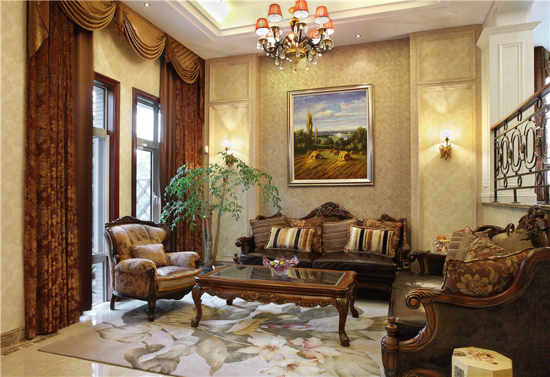 简欧风格设计成都炜岸城140平米装修效果图