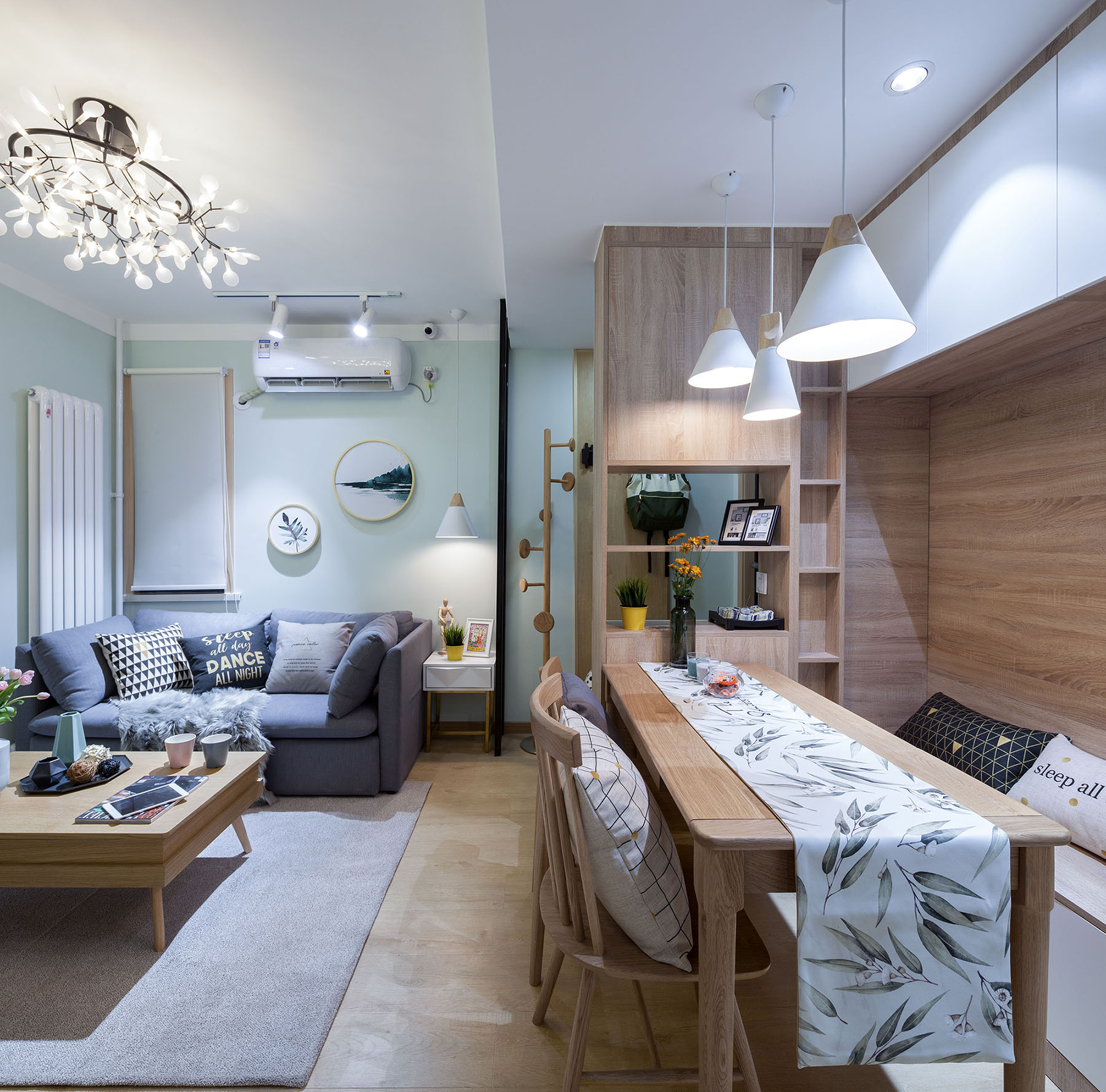 北欧风格设计贵港港宝廊景园88平米装修效果图