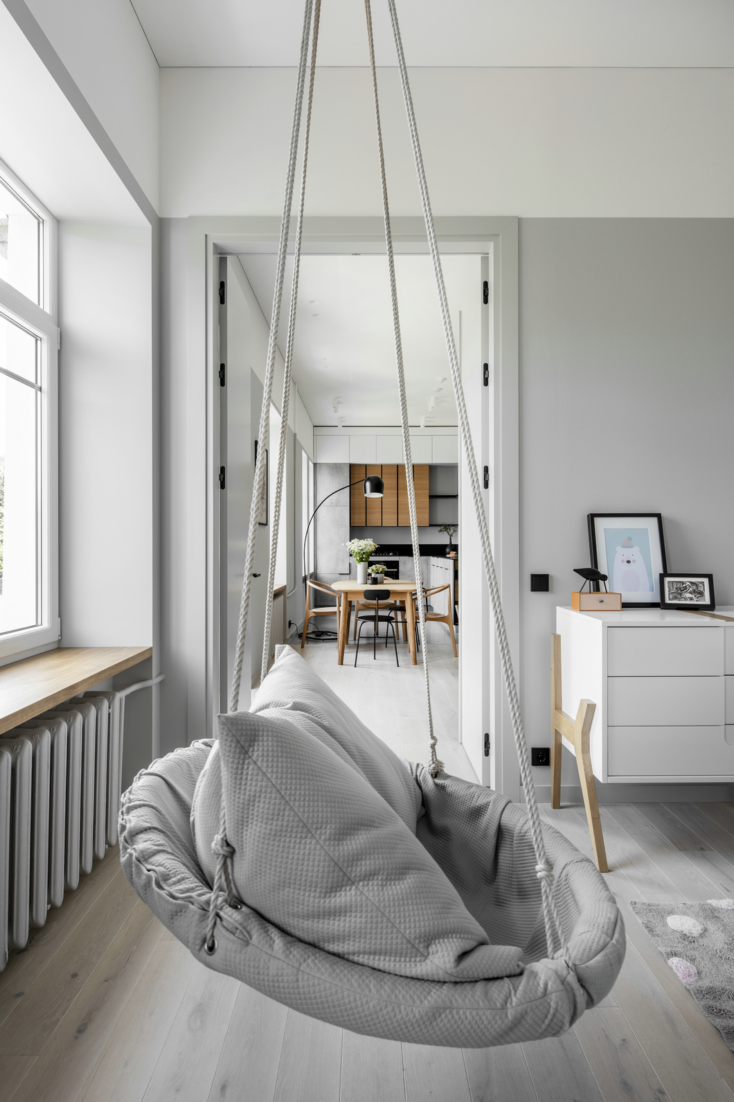 北欧风格设计杭州和顺风尚蓝湾97平米装修效果图