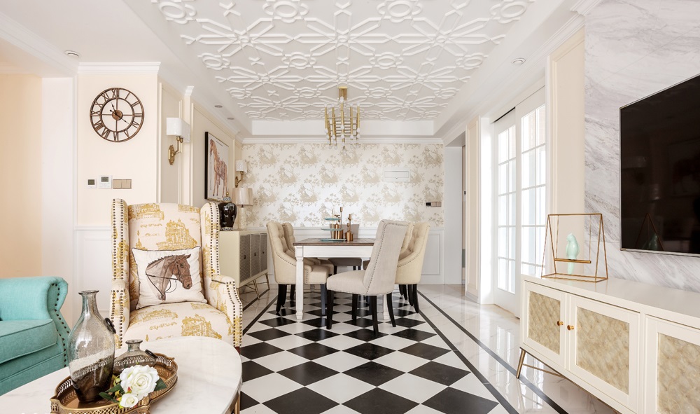 美式复古风格昆明泛亚城邦144平米装修效果图