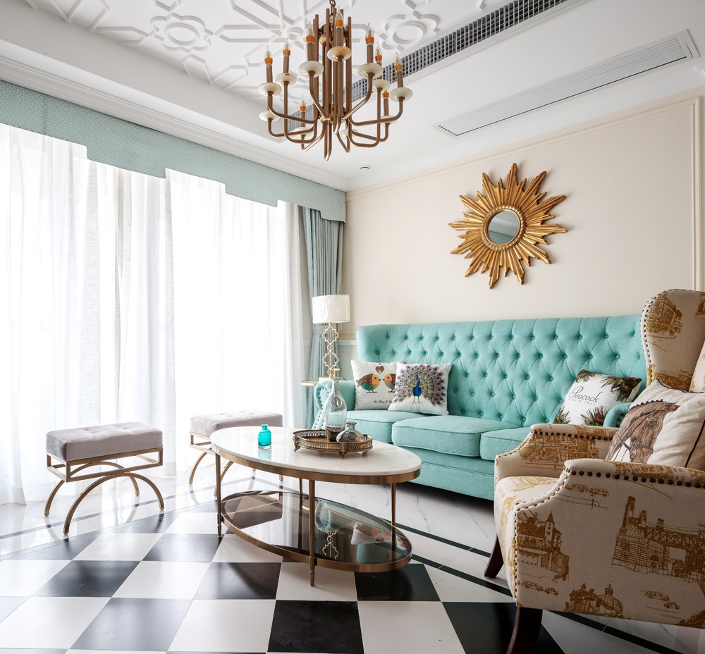 美式复古风格昆明泛亚城邦144平米装修效果图