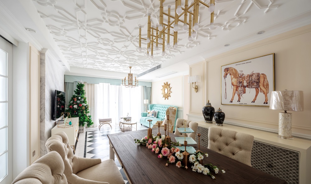 美式复古风格昆明泛亚城邦144平米装修效果图