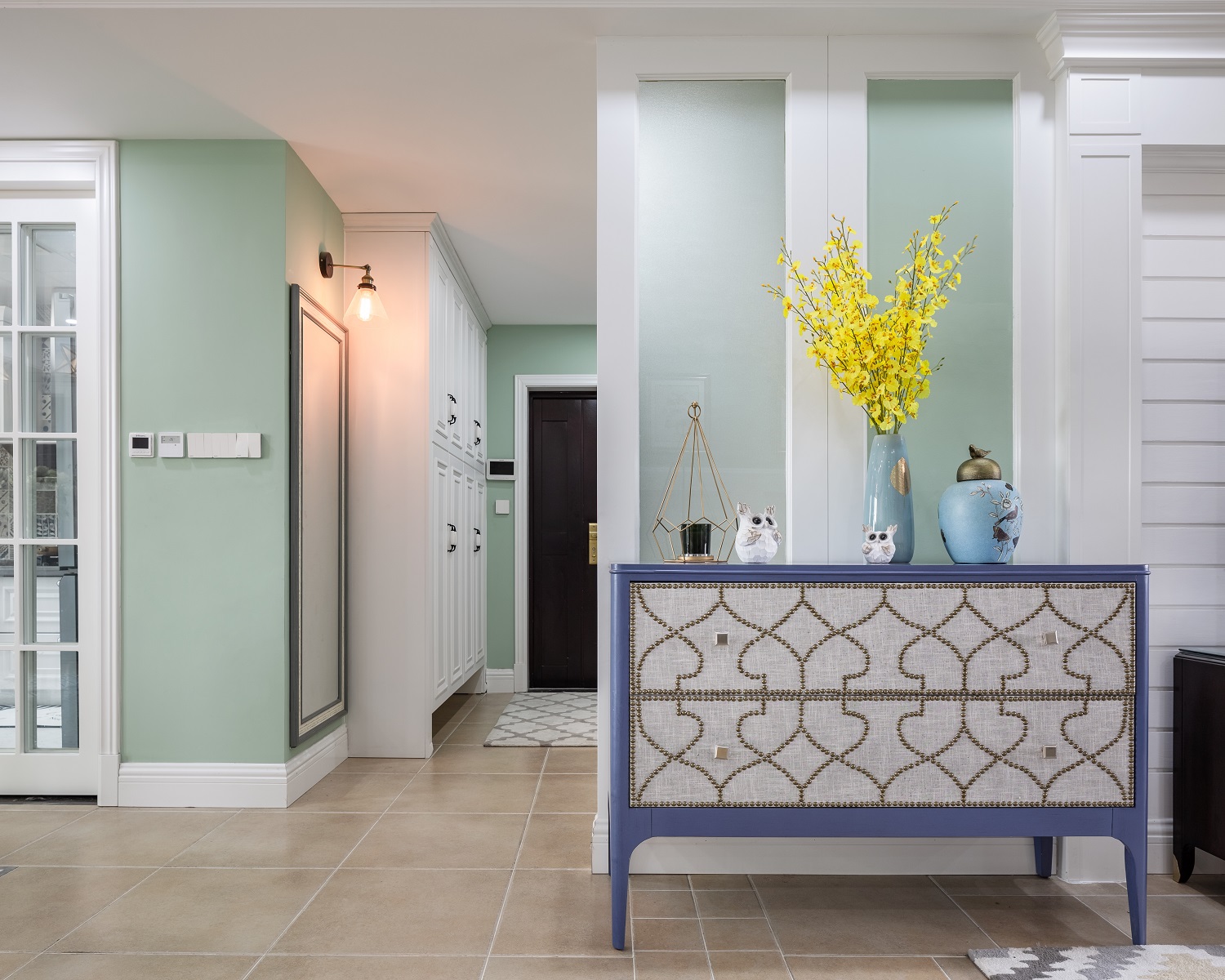 美式复古风格昆明华原花园154平米装修效果图