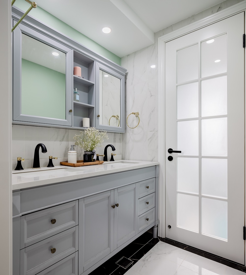 美式复古风格昆明华原花园154平米装修效果图