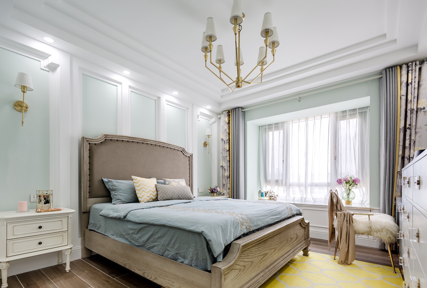 美式复古风格昆明华原花园154平米装修效果图