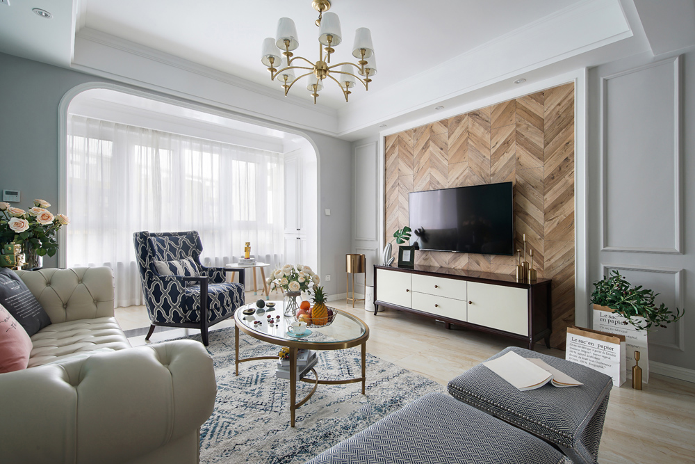 美式复古风格昆明实力锦城140平米装修效果图