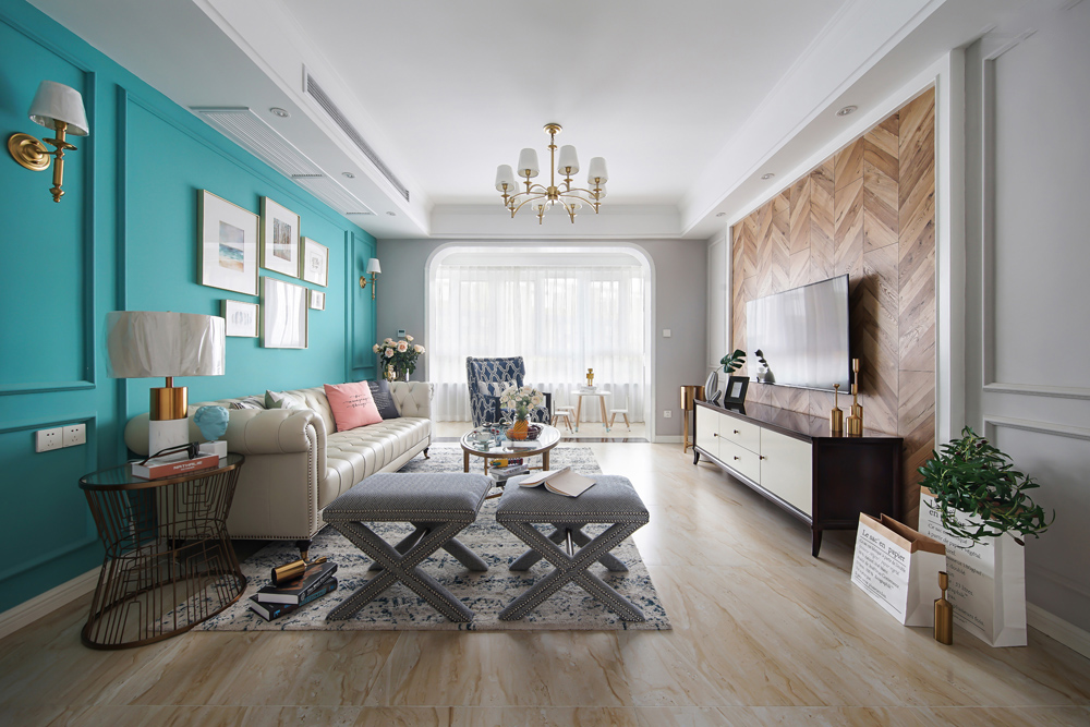 美式复古风格昆明实力锦城140平米装修效果图