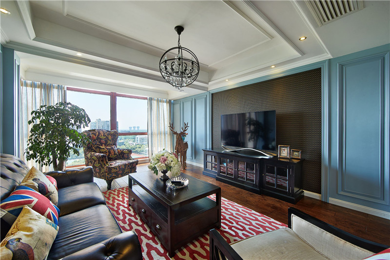 美式复古风格昆明七彩之门154平米装修效果图