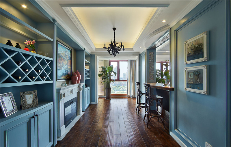 美式复古风格昆明七彩之门154平米装修效果图