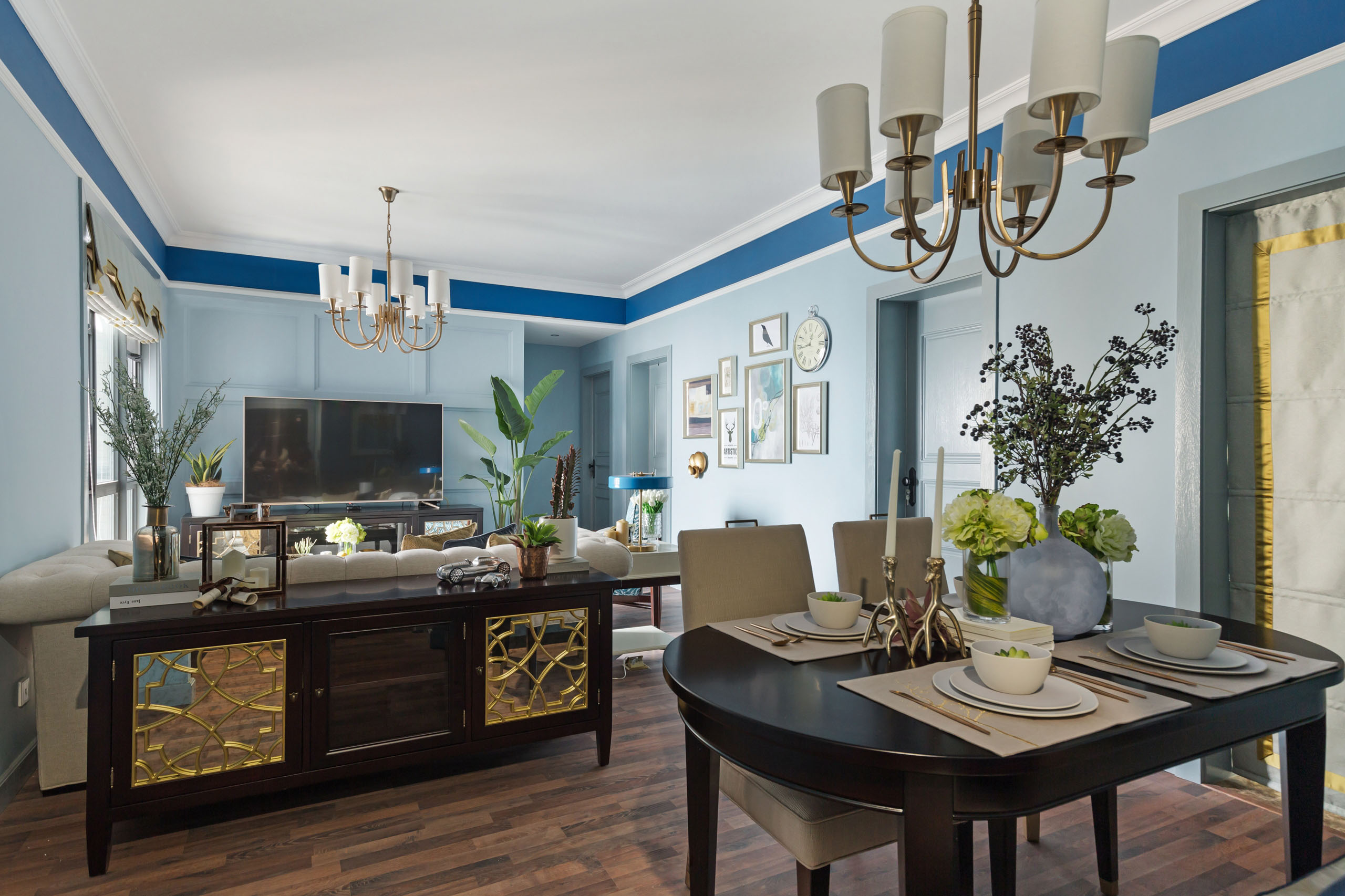 美式风格设计兰州明珠家园134平米装修效果图