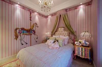 粉色女生房卧室装修效果图