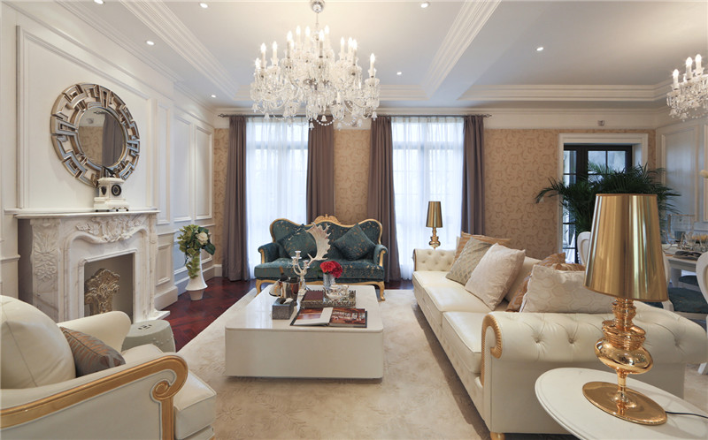 简欧风格设计上海保利西子湾142米装修效果图