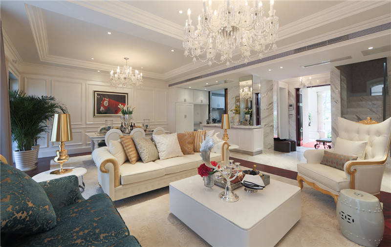 简欧风格设计上海保利西子湾142米装修效果图