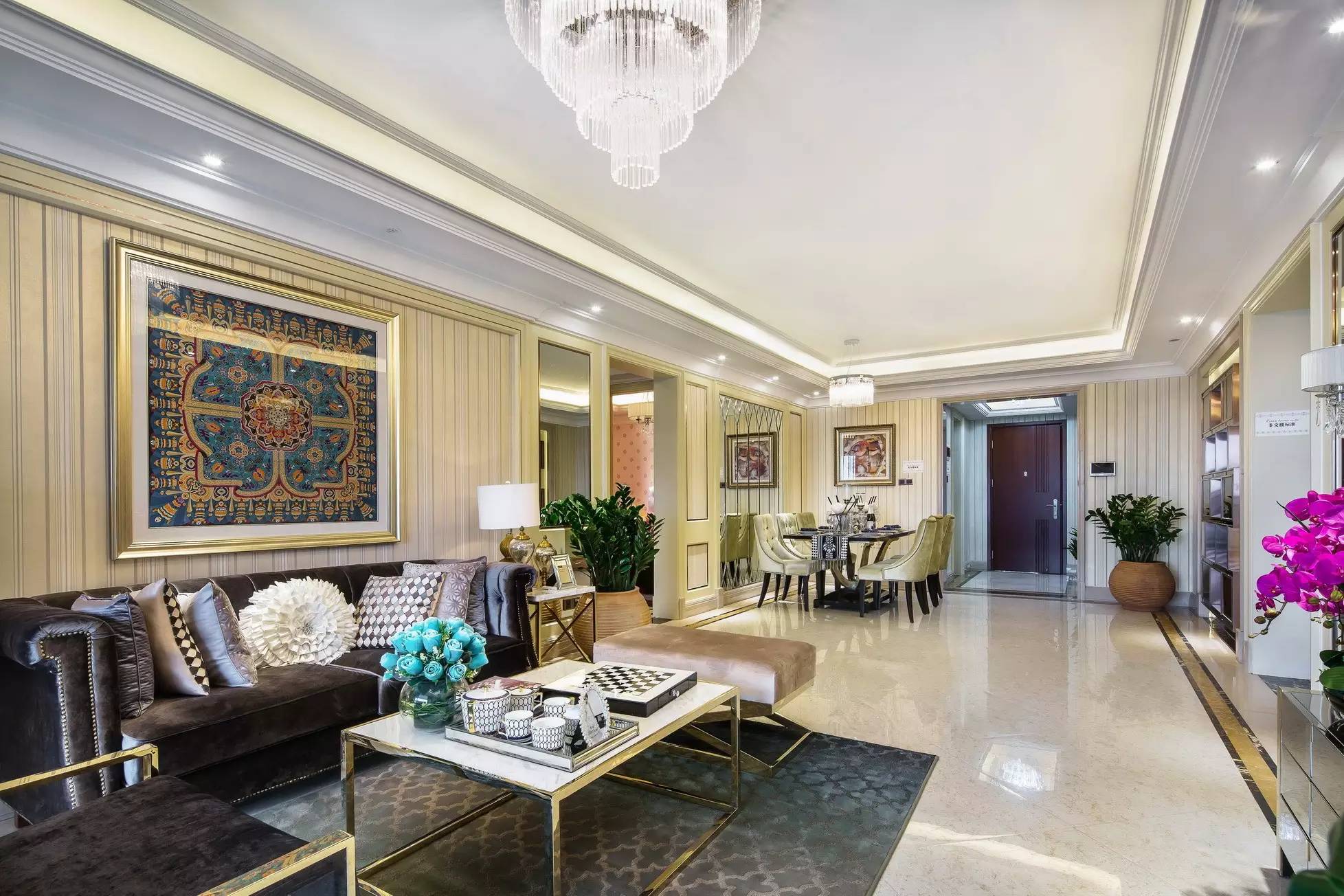 简欧风格设计四平华亿嘉苑135平米跃层装修效果图