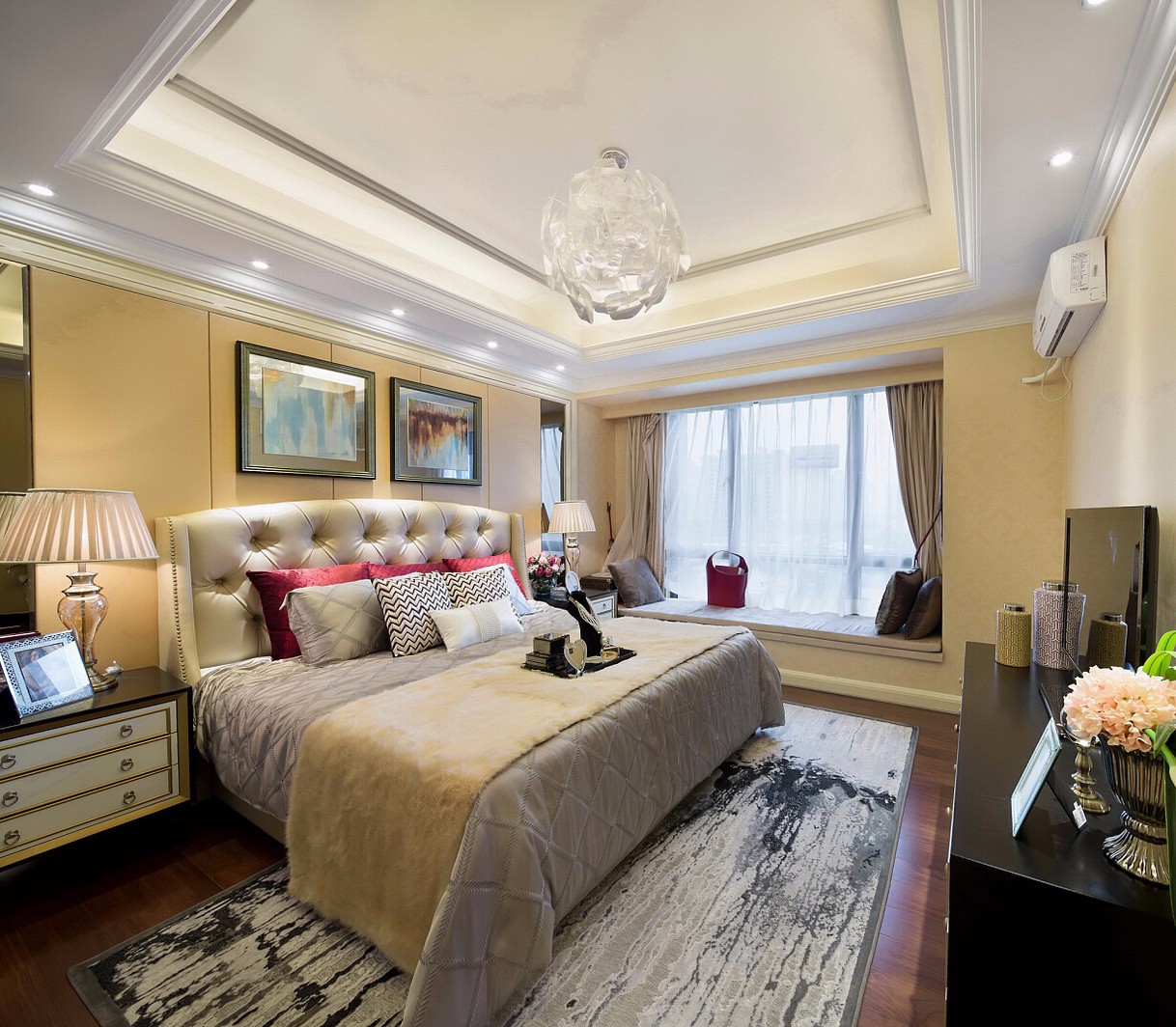 简欧风格设计四平华亿嘉苑135平米跃层装修效果图