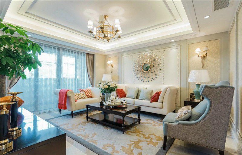 简欧风格设计苏州美庐花园133平米跃层装修效果图