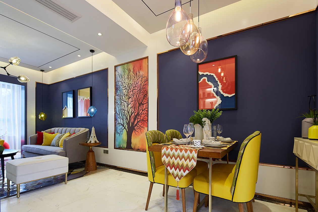 现代简约风格设计武汉天琴湾79平米两室一厅装修效果图