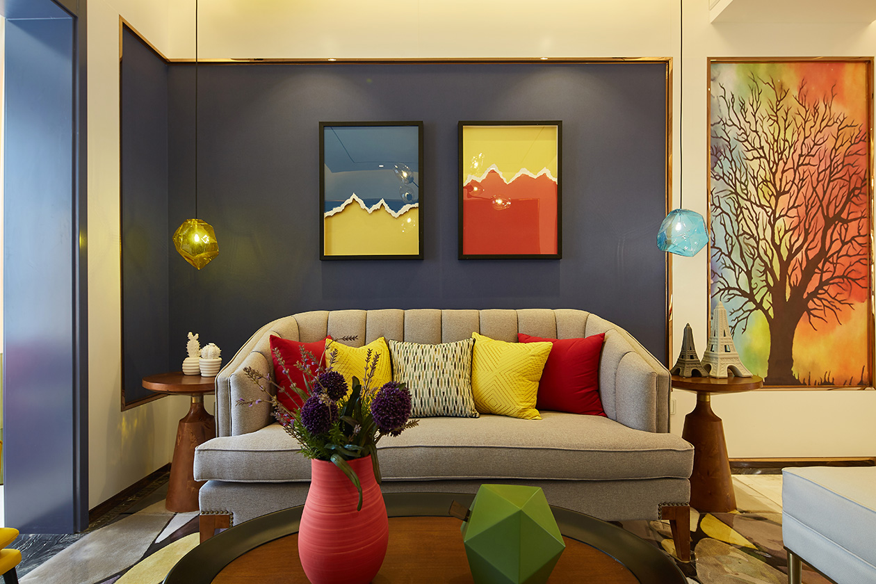 现代简约风格设计武汉天琴湾79平米两室一厅装修效果图