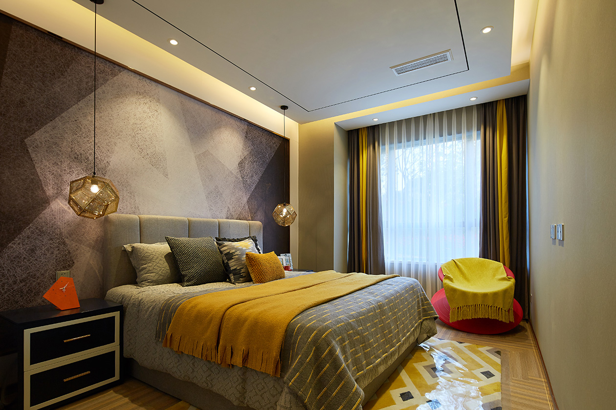 现代简约风格设计武汉天琴湾79平米两室一厅装修效果图