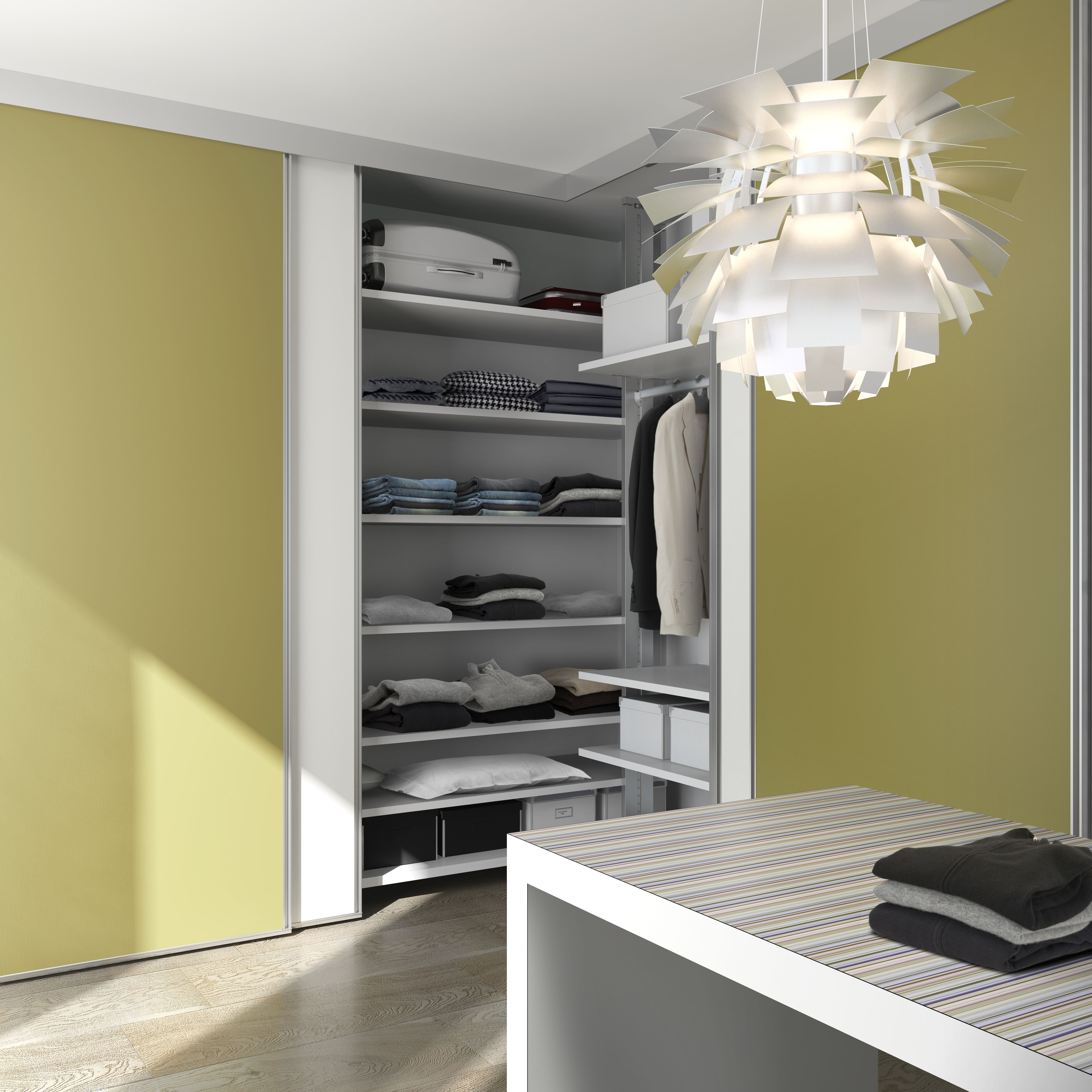 清新绿色衣帽间装修设计效果图