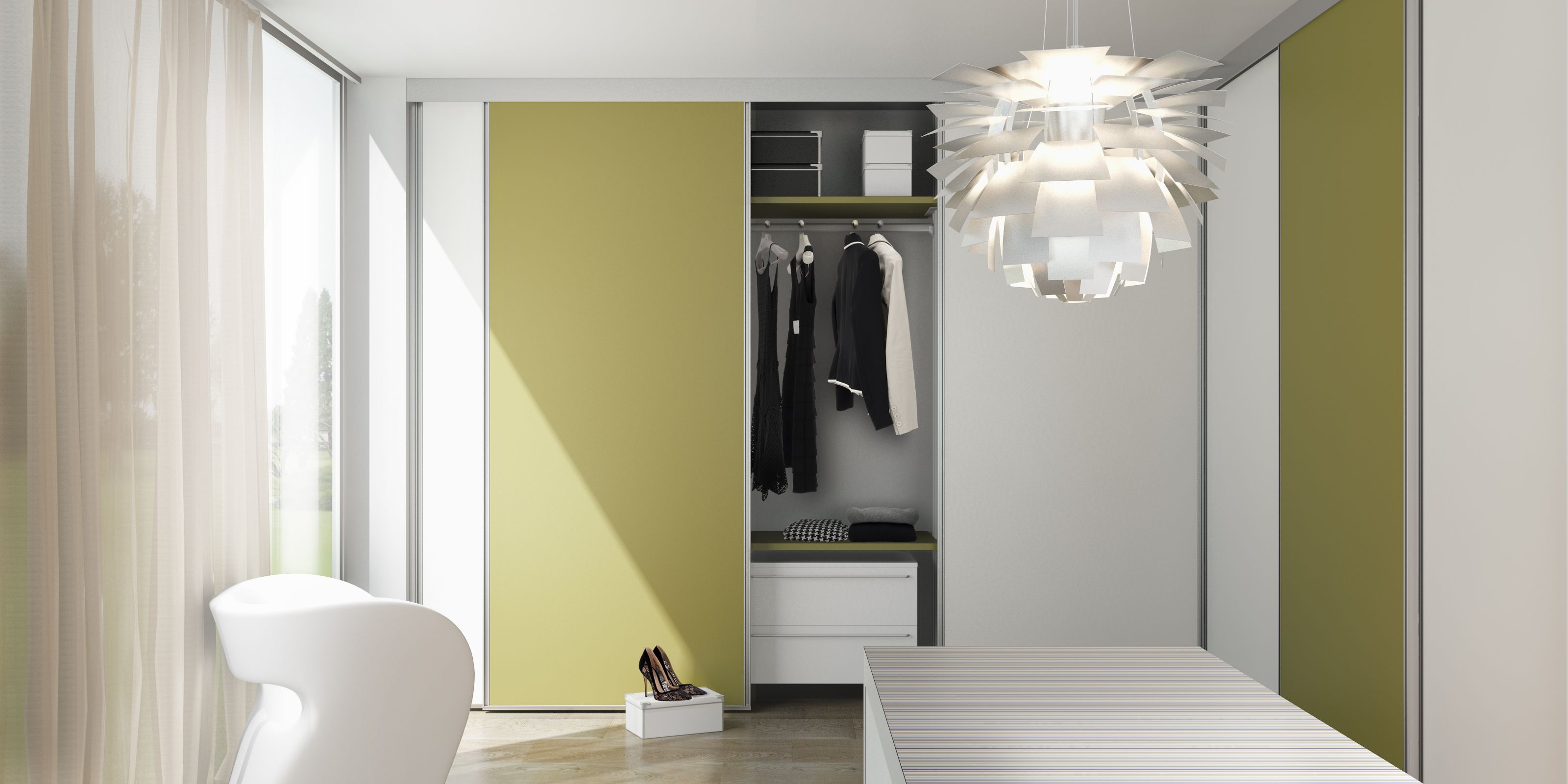 清新绿色衣帽间装修设计效果图