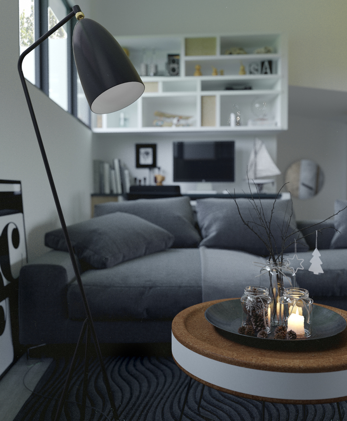 北欧装修设计效果图镇江光明南郡90平