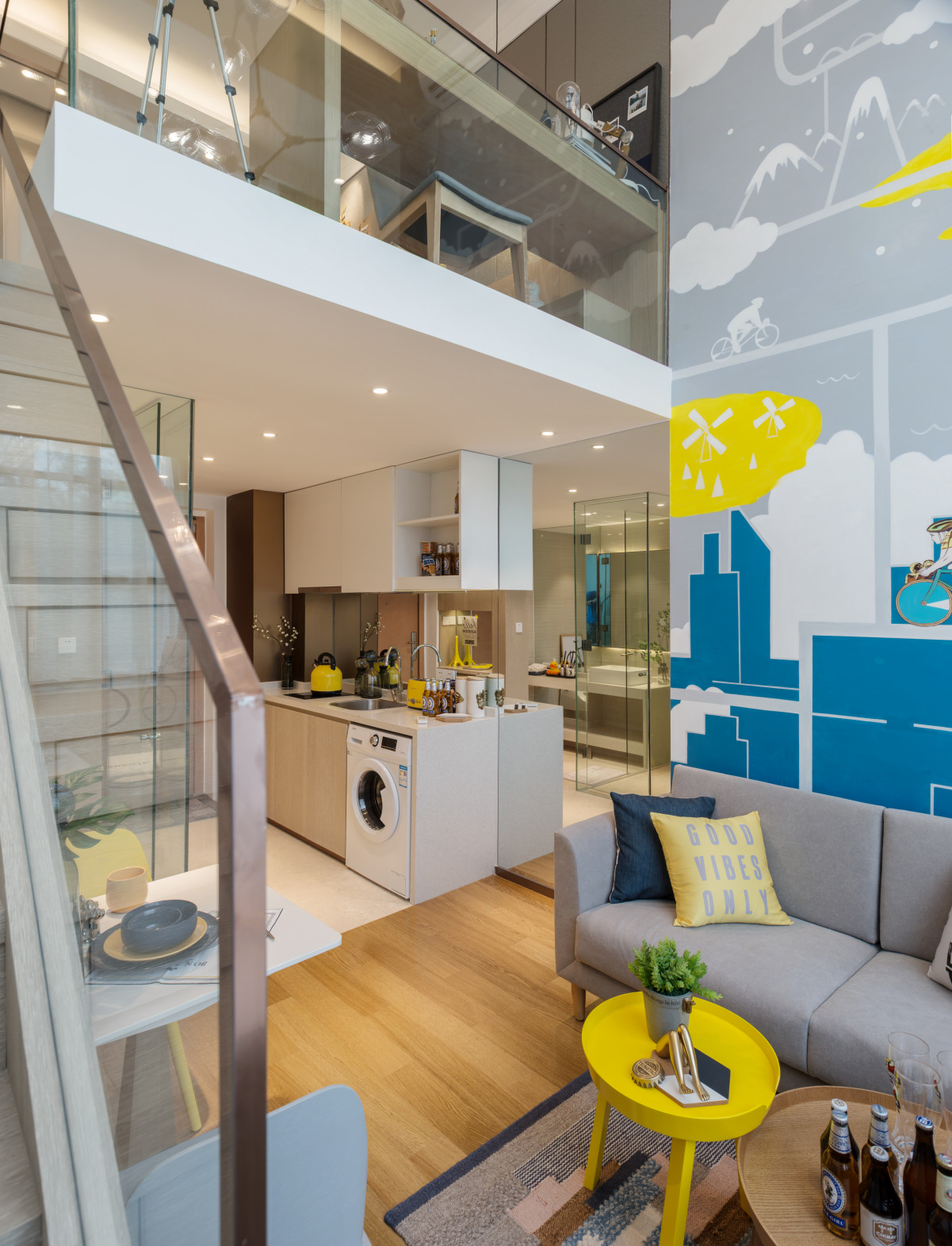 现代风格设计毕节碧阳国际城101平米loft公寓装修效果图