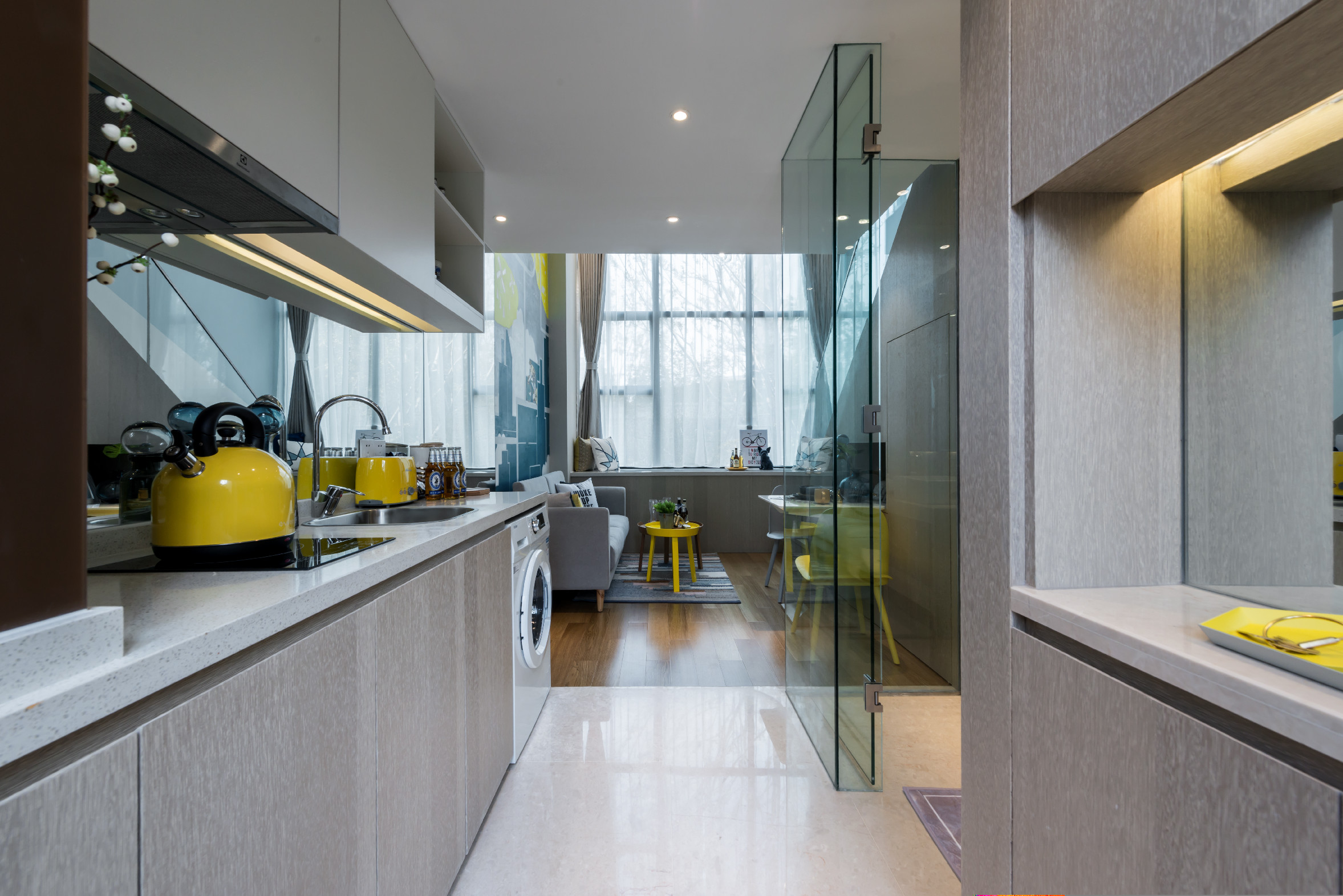 现代风格设计毕节碧阳国际城101平米loft公寓装修效果图