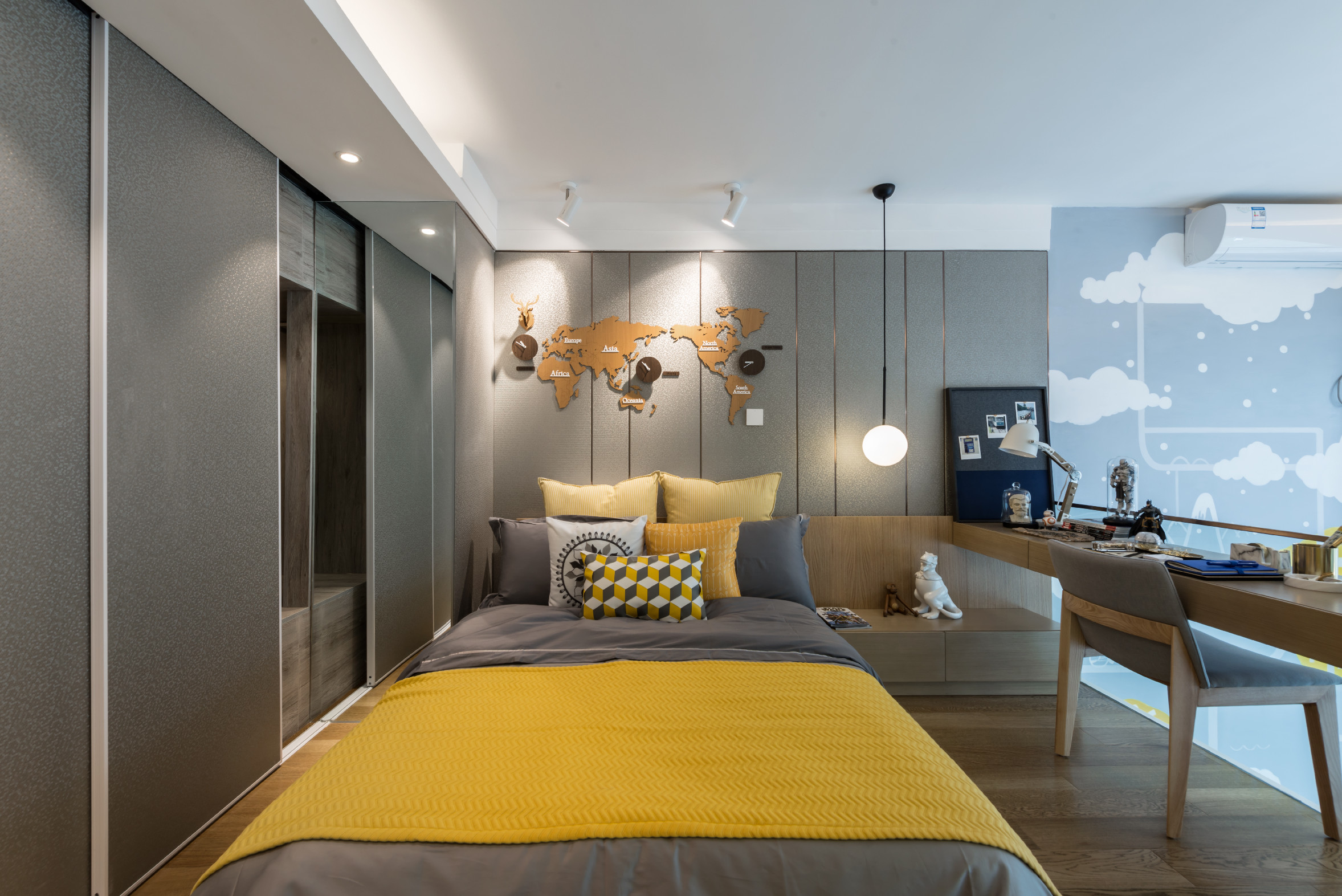 现代风格设计毕节碧阳国际城101平米loft公寓装修效果图