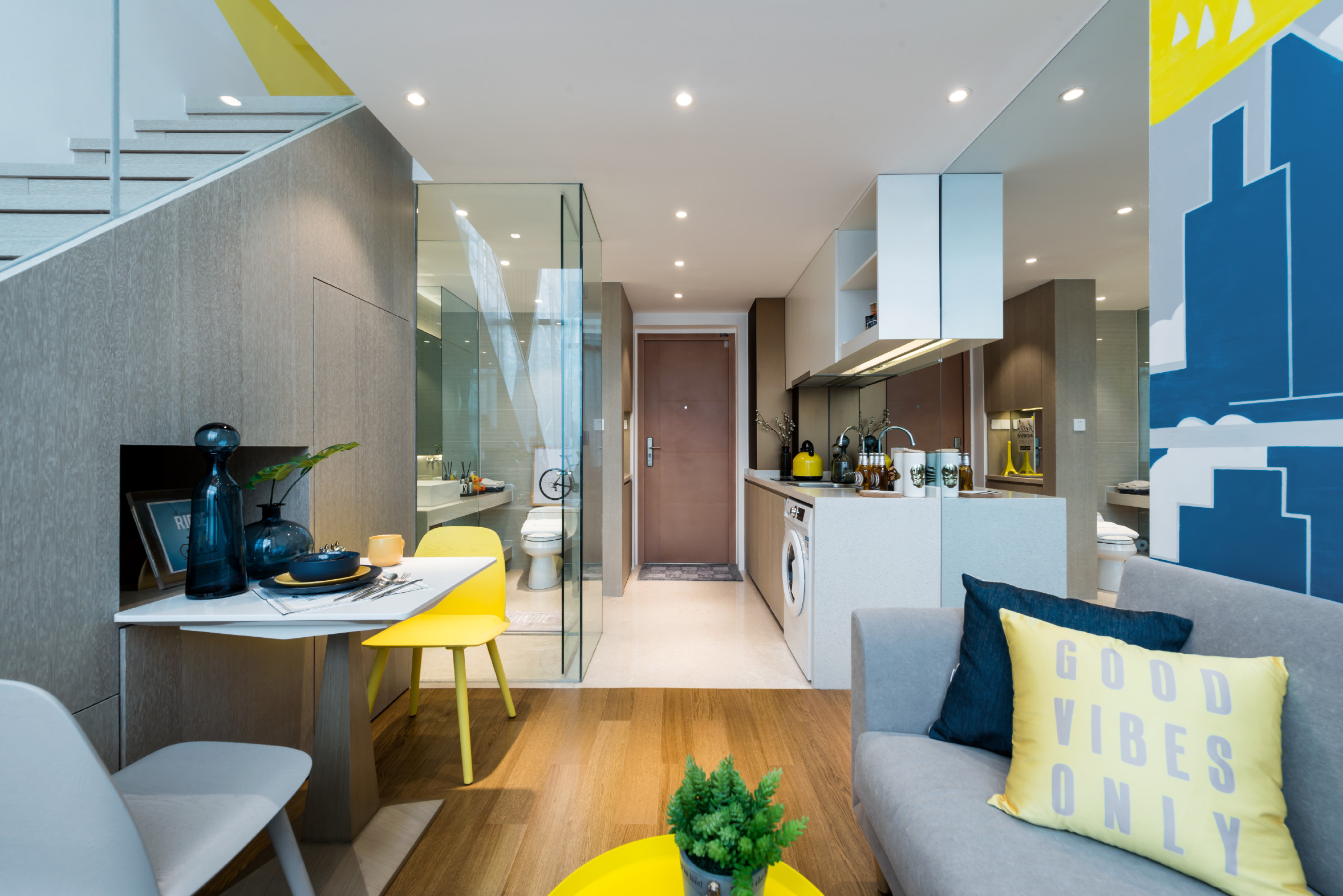 现代风格设计毕节碧阳国际城101平米loft公寓装修效果图