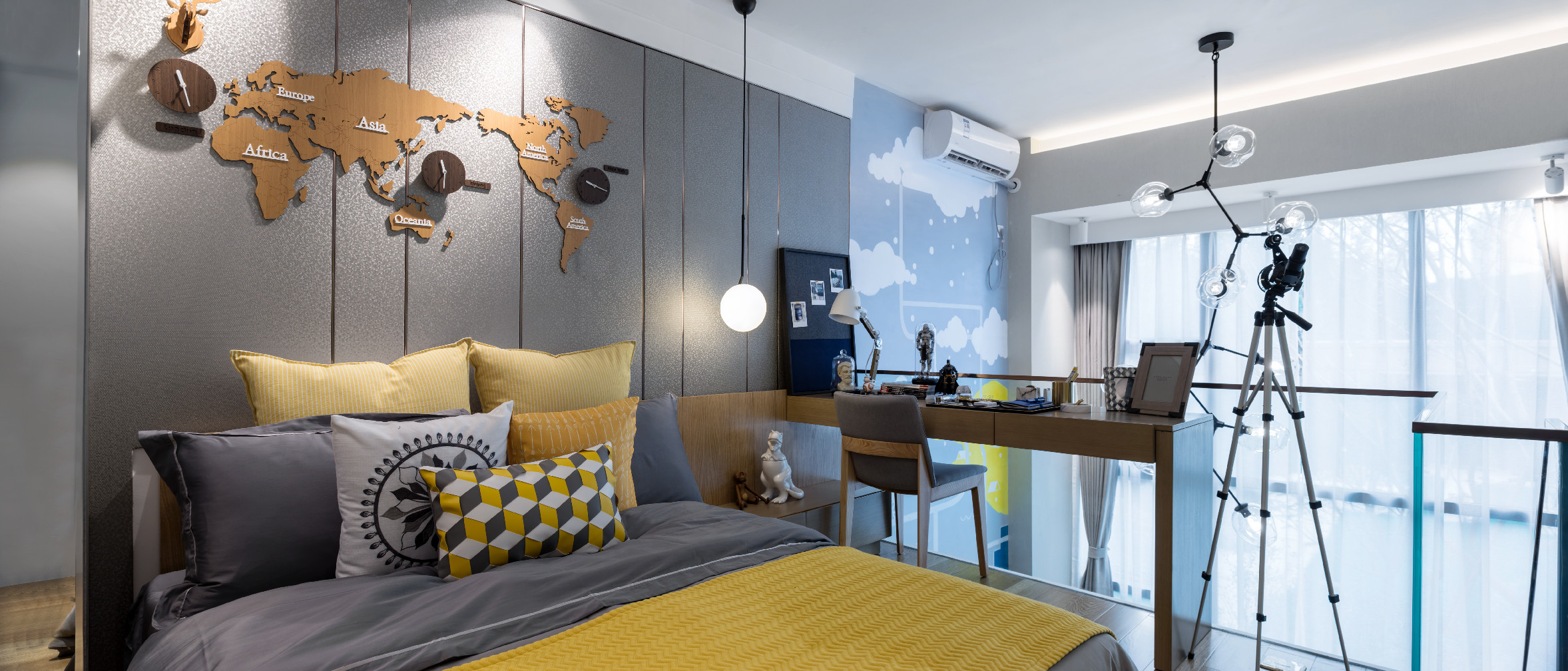 现代风格设计毕节碧阳国际城101平米loft公寓装修效果图