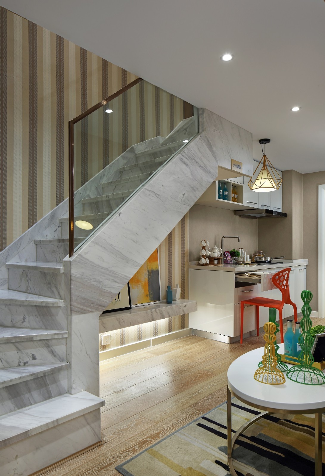 现代风格设计常州滨江明珠城121平米loft公寓装修效果图