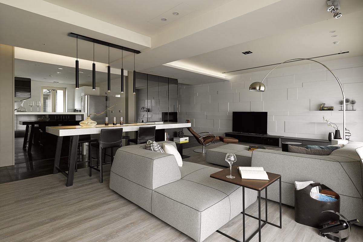 港式台式风格设计大理奥霖大厦135平米三室二厅装修效果图