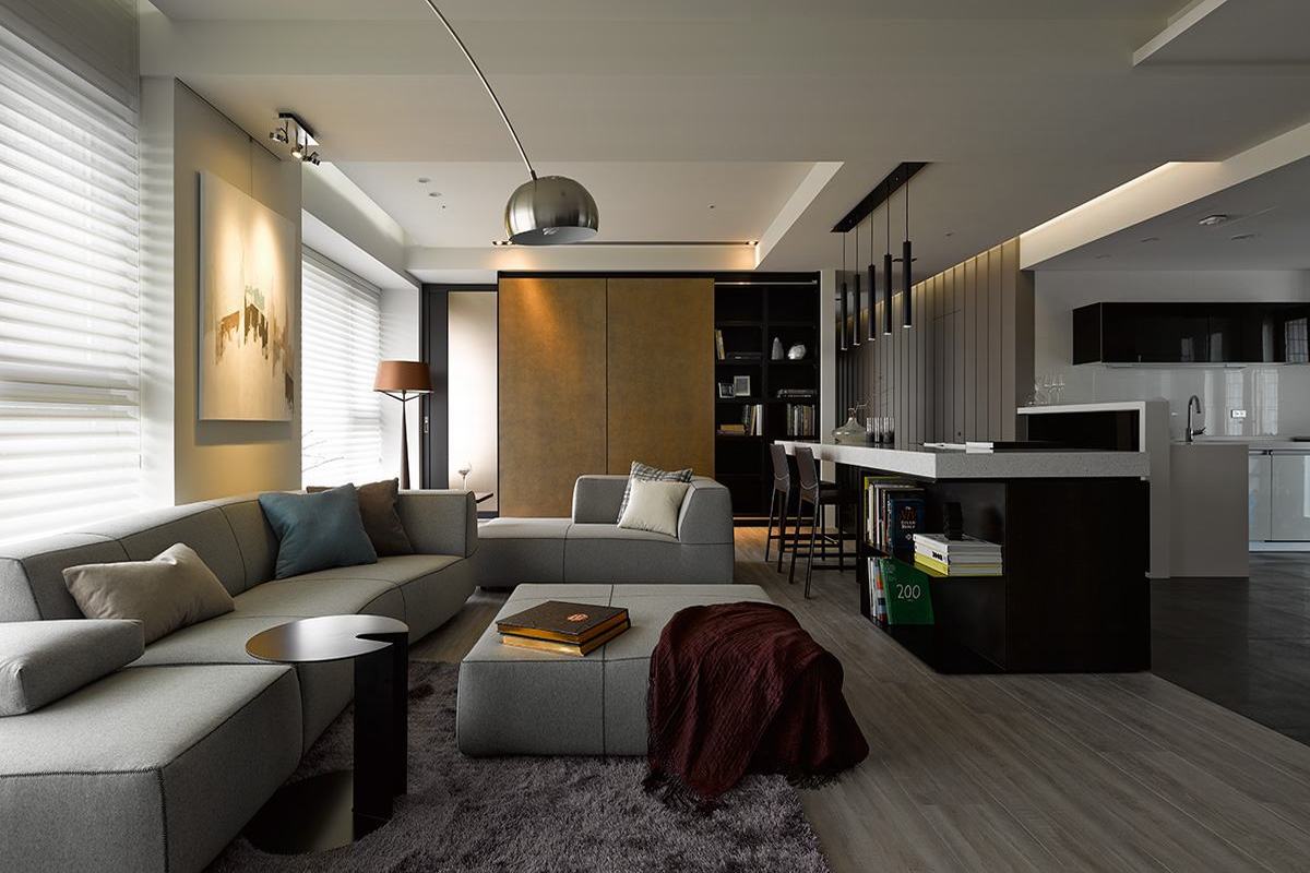 港式台式风格设计大理奥霖大厦135平米三室二厅装修效果图