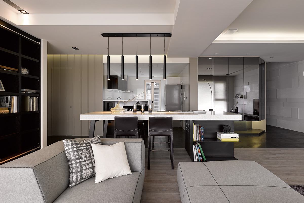 港式台式风格设计大理奥霖大厦135平米三室二厅装修效果图