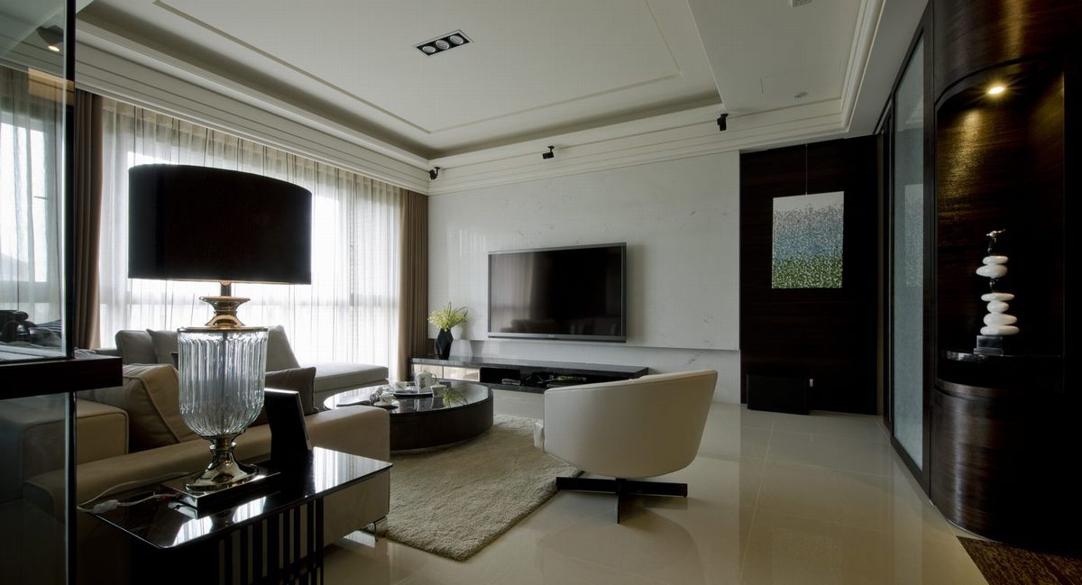 台式港式风格设计大理第三时空135平米三室二厅装修效果图