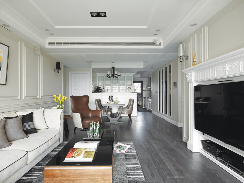 台式港式风格设计东莞金桂华府110平米二室一厅装修效果图