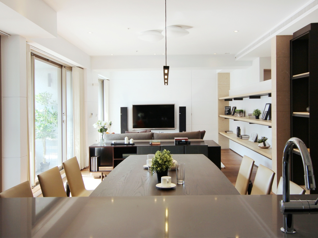 台式港式风格设计佛山保利东湾135平米三室一厅装修效果图