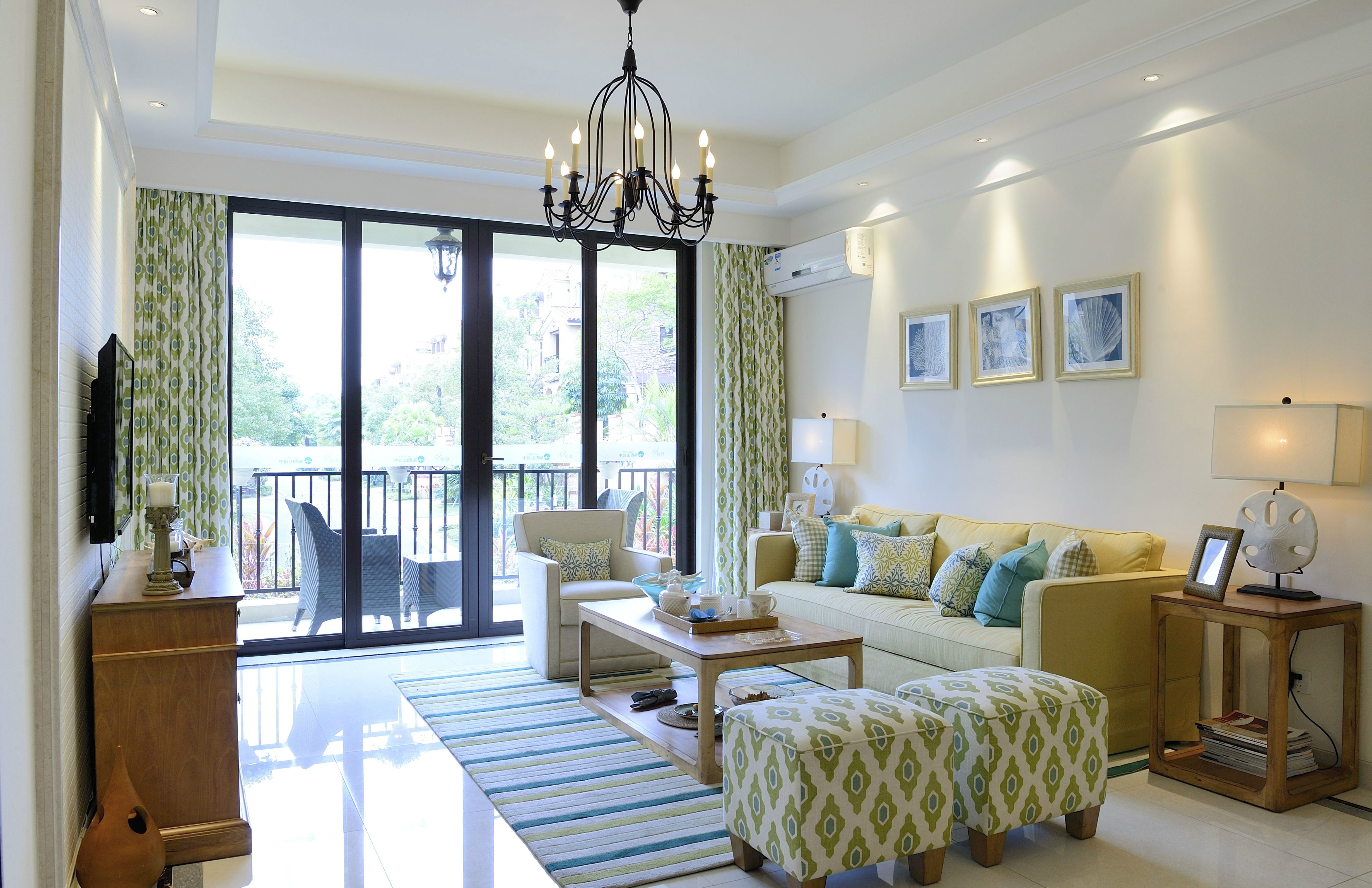 美式风格二室一厅装修效果图片  106平米装修样板间